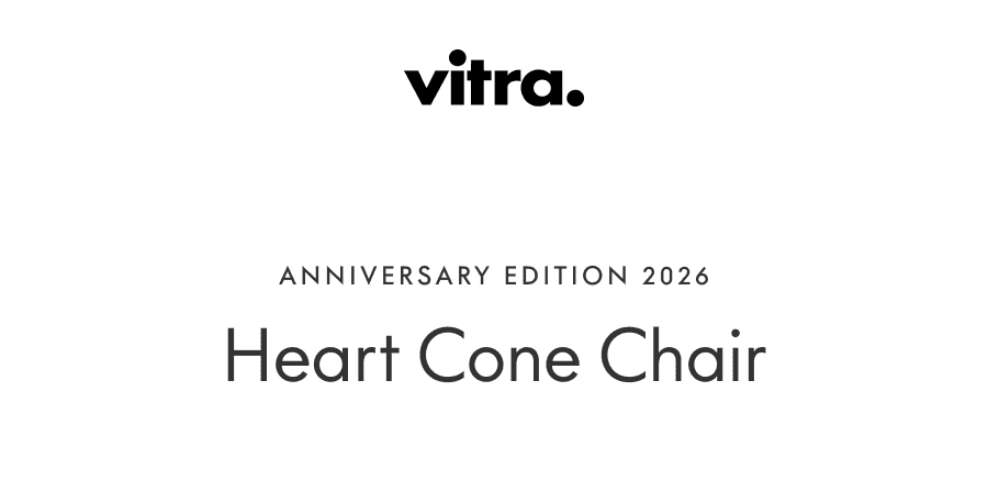 To celebrate what would have been Verner Panton’s 100th birthday on 13 February, Vitra and Verner Panton Design AG are launching a limited anniversary edition of the Heart Cone Chair in a duo-tone version.