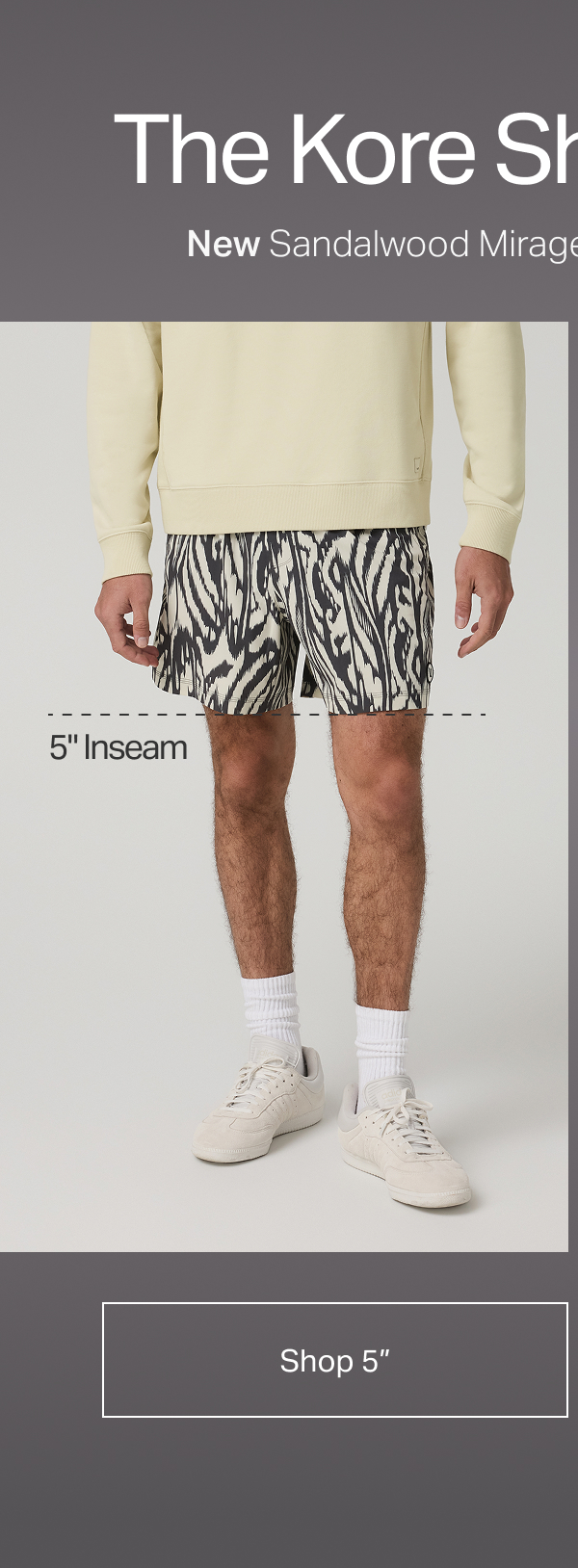 The Kore Short Unlined: New In Sandalwood Mirage and Cinder Color Block