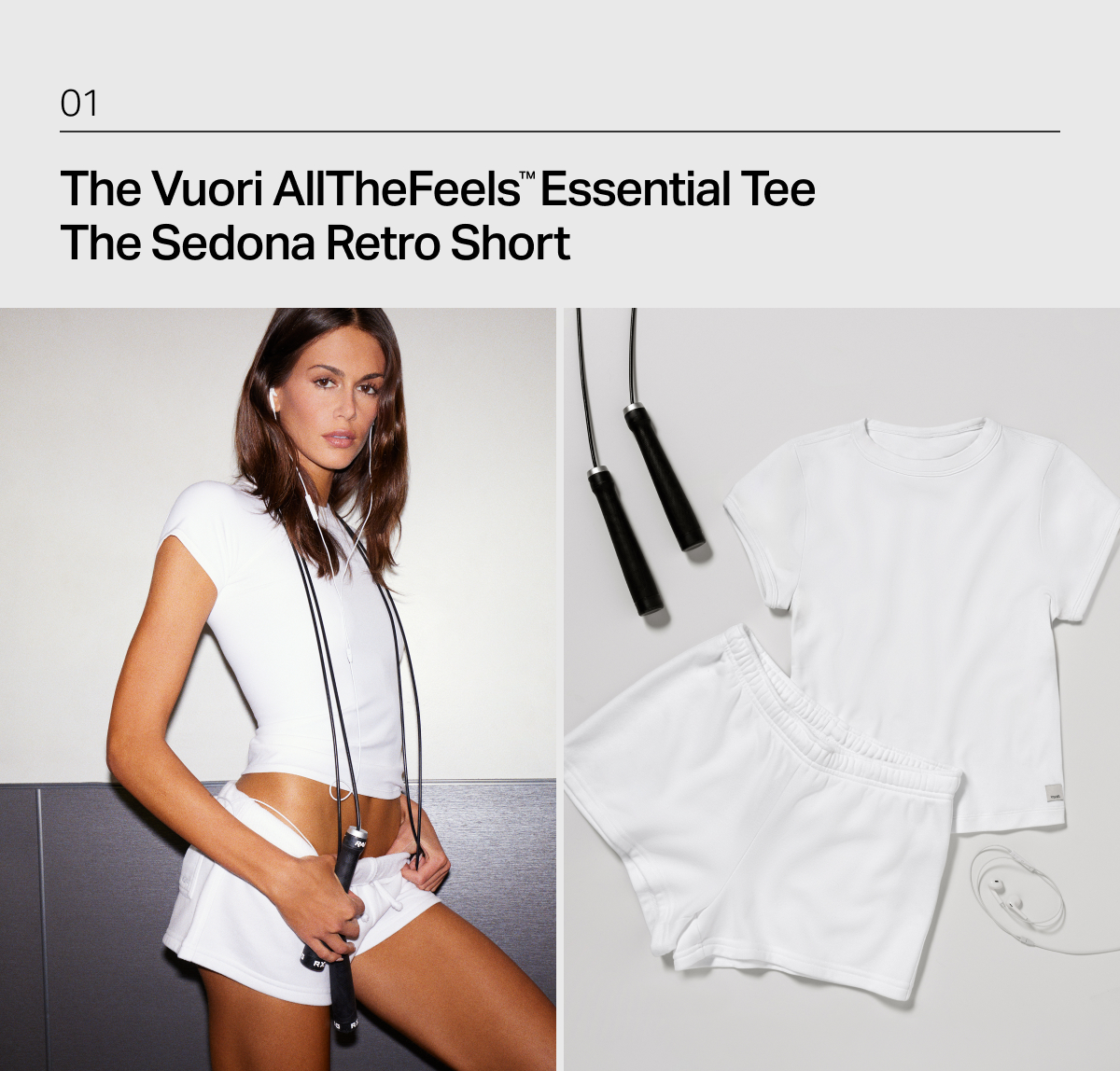 01 - The Vuori AllTheFeels Essential Tee + The Sedona Retro Short