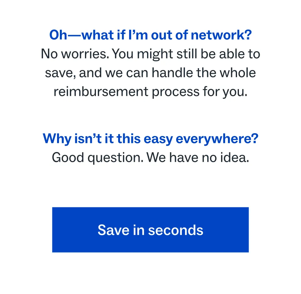 Save in seconds