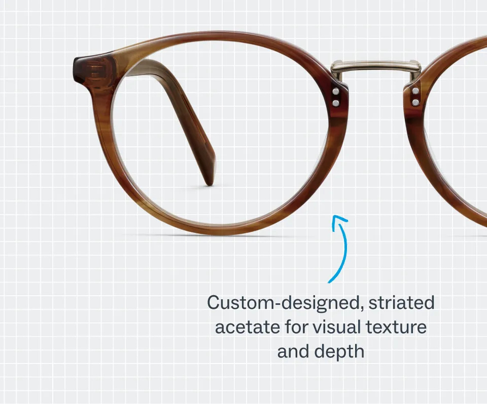 Custom-designed, striated acetate