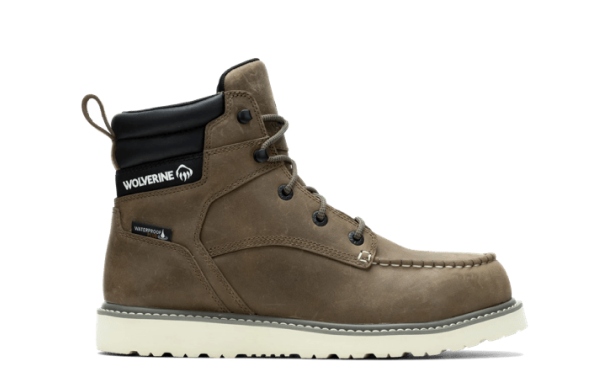 Wolverine - Men's Trade Wedge 6-inch Moc-Toe Work Boot - Gravel colorway.