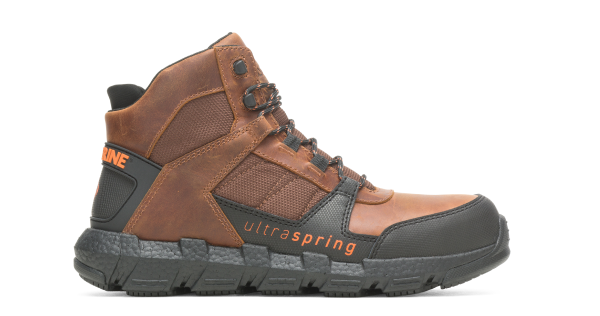 Wolverine -  Men's Rev UltraSpring™ DuraShocks® Vent CarbonMax™ Work Boot - Tobacco colorway.