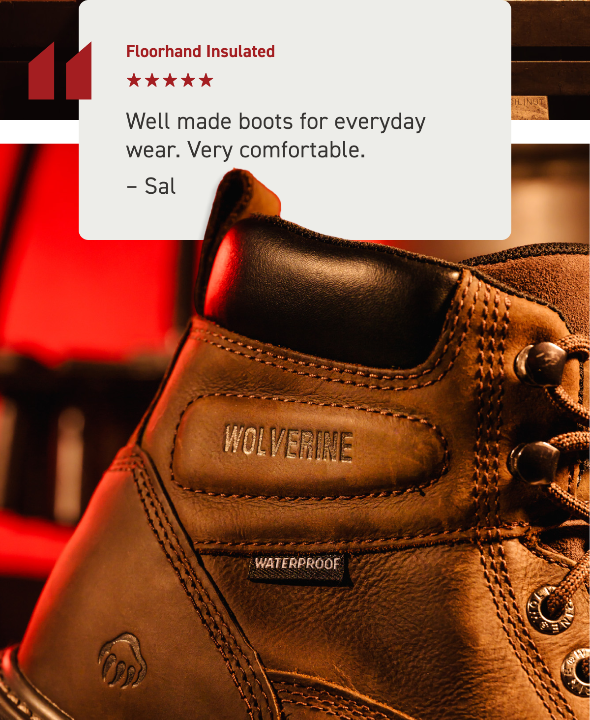 Wolverine - Floorhand Insulated, Well made boots for everyday wear. Very comfortable. - Customer review, Sal.