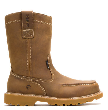 Wolverine - Men's Floorhand Moc-Toe Pull-On Work Wellington - Dark Wheat colorway.