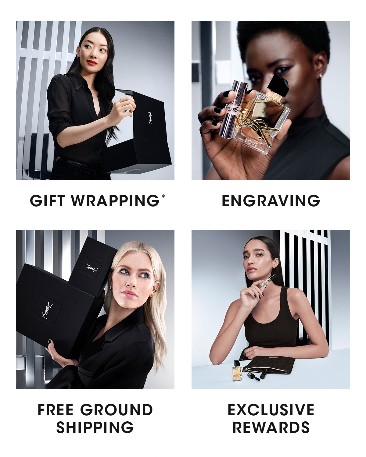 GIFT WRAPPING ENGRAVING FREE GROUND SHIPPING EXCLUSIVE REWARDS