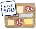 Spring Sale 4 Cured Meats & Cheeses plus Bread Custom Gift Box