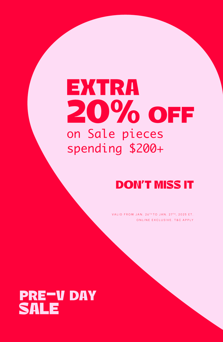 Take an extra 20% off   On orders over $200   In Sale Pieces 
