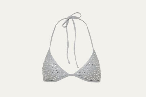 Smokey Silver Balminess Fixed Triangle Bikini Top