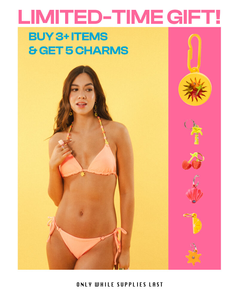 Limited-time gift!&nbsp;&nbsp;   Buy 3+ Items and get a charm box with 5 charms to customize your bikini!&nbsp;&nbsp;   Only while supplies last&nbsp; 