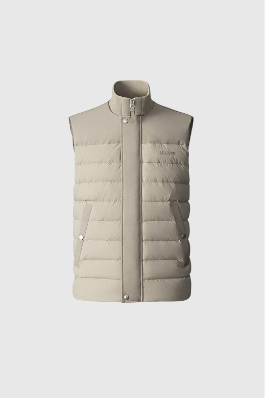 Brody down-filled quilted vest for men in light camel