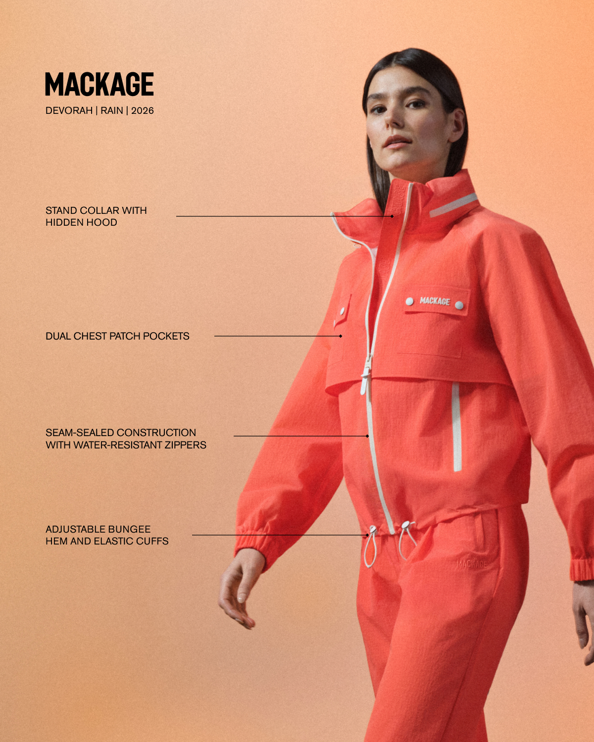 DEVORAH Seam-Sealed Rain Jacket for Women