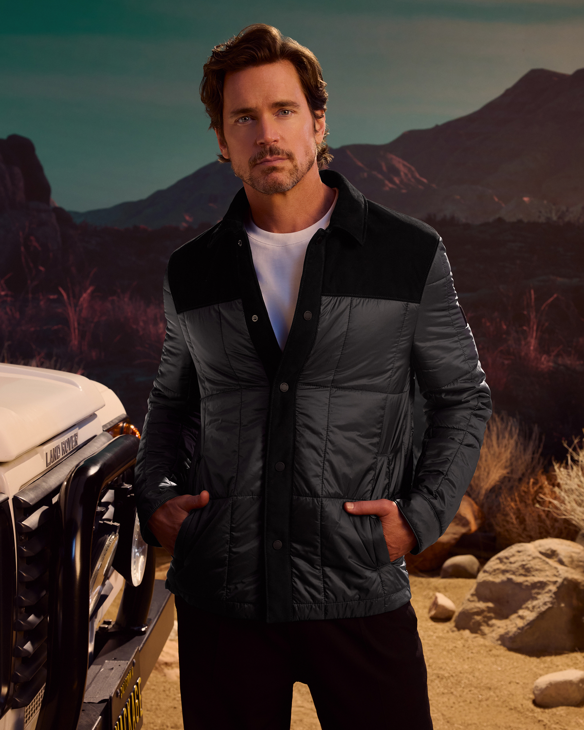 HENRIK Mixed-Media Suede Shirt Jacket for Men