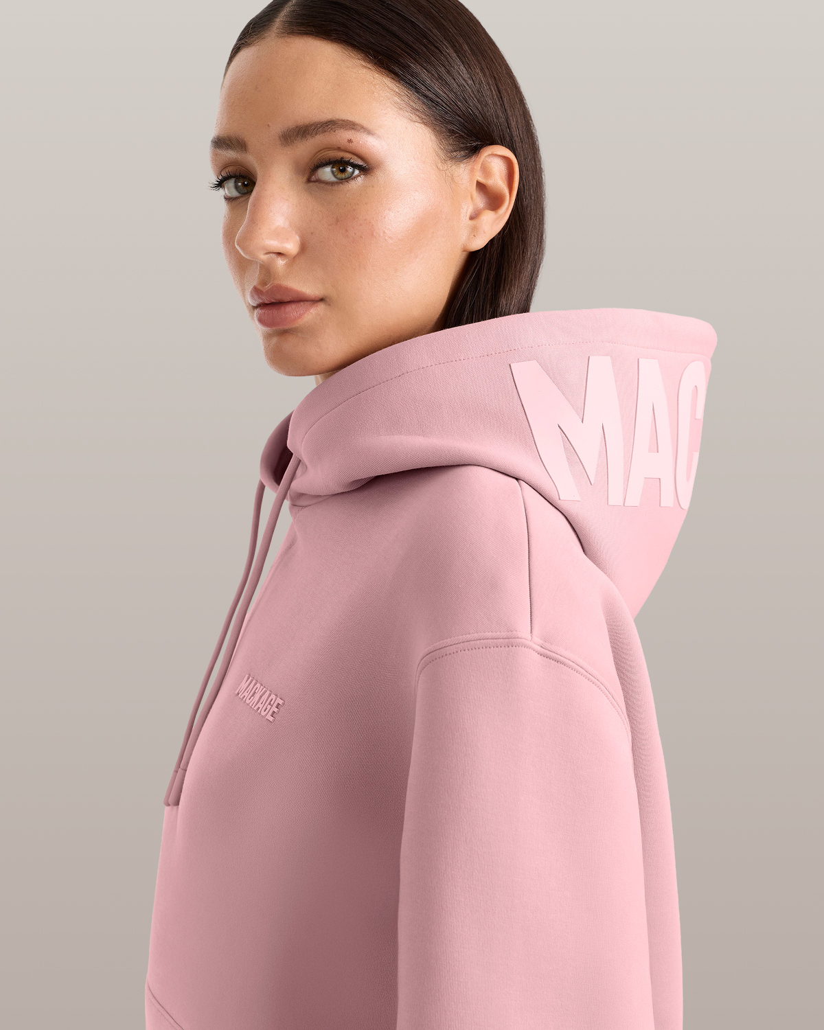 ZOSIA-Z Double-Face Jersey Logo Hoodie for Women