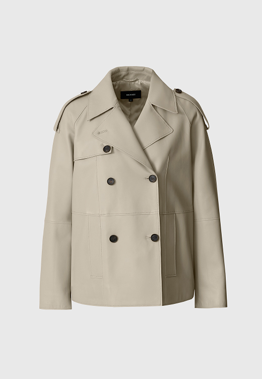 DOLORES Double-Breasted Leather Jacket for Women