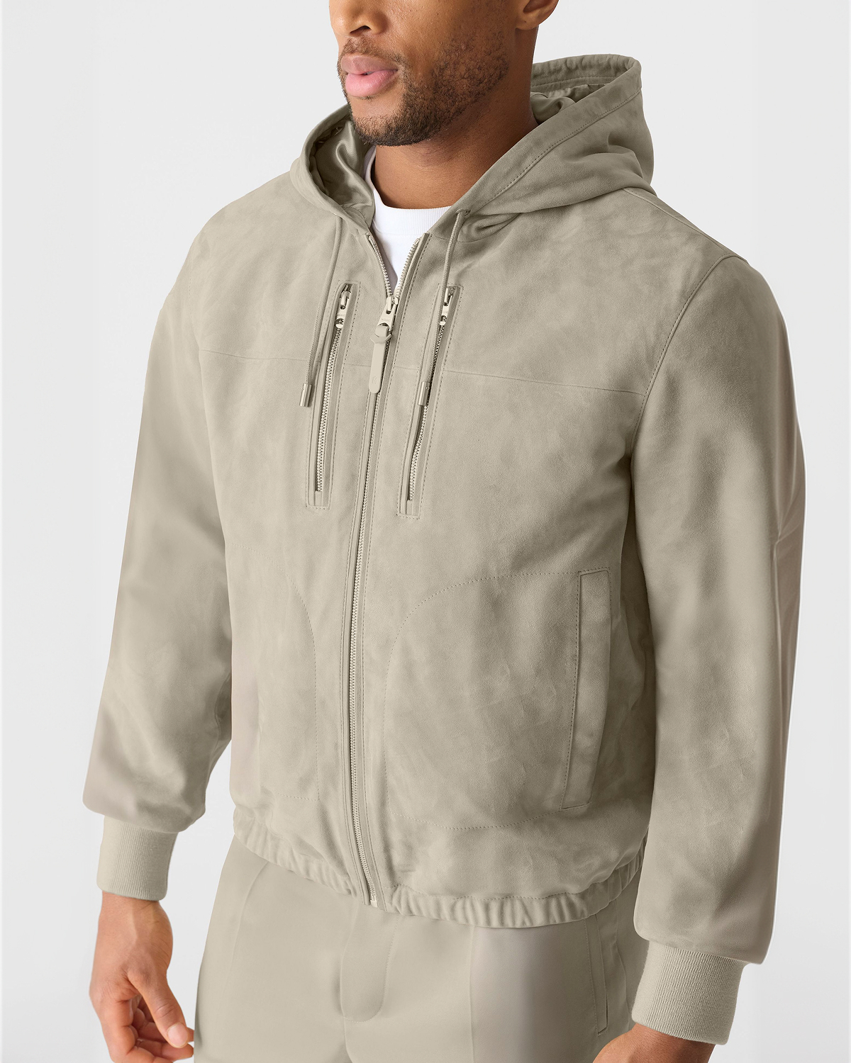 SYLAS-SU Suede Hooded Jacket for Men