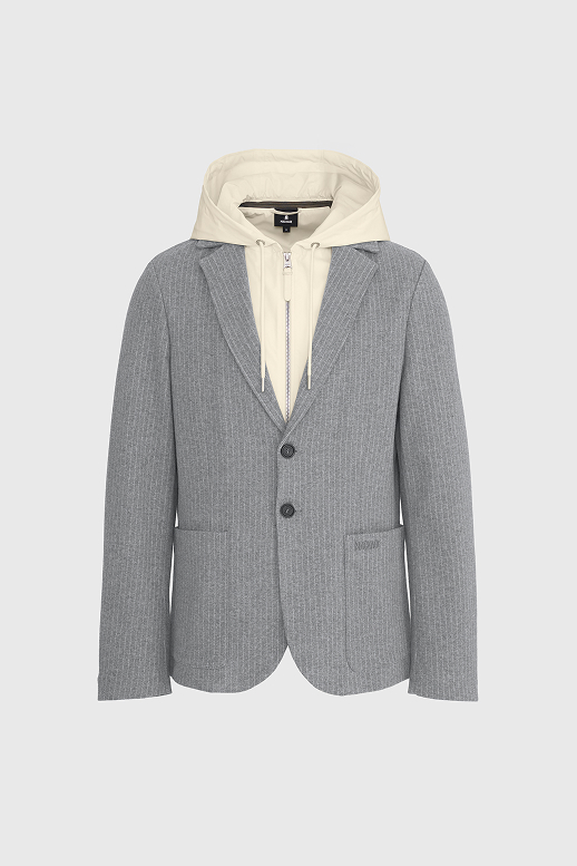 WELLS-K 2-in-1 Brushed Knit Blazer With Removable Bib for Men