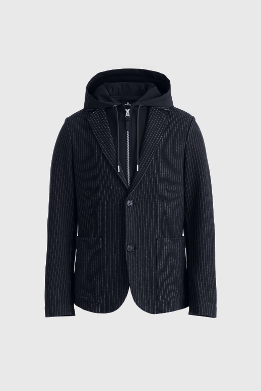 WELLS-K 2-in-1 Brushed Knit Blazer With Removable Bib for Men