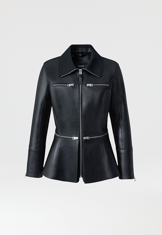 JESSYAN Fitted Lamb Leather Jacket