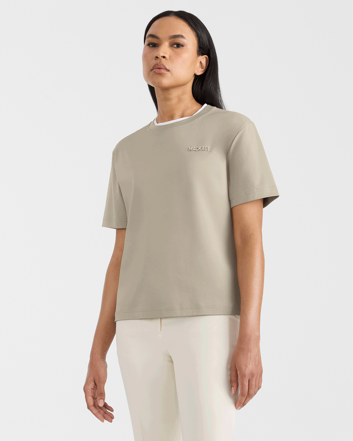TEE-WNV Double Crewneck Collar T-Shirt