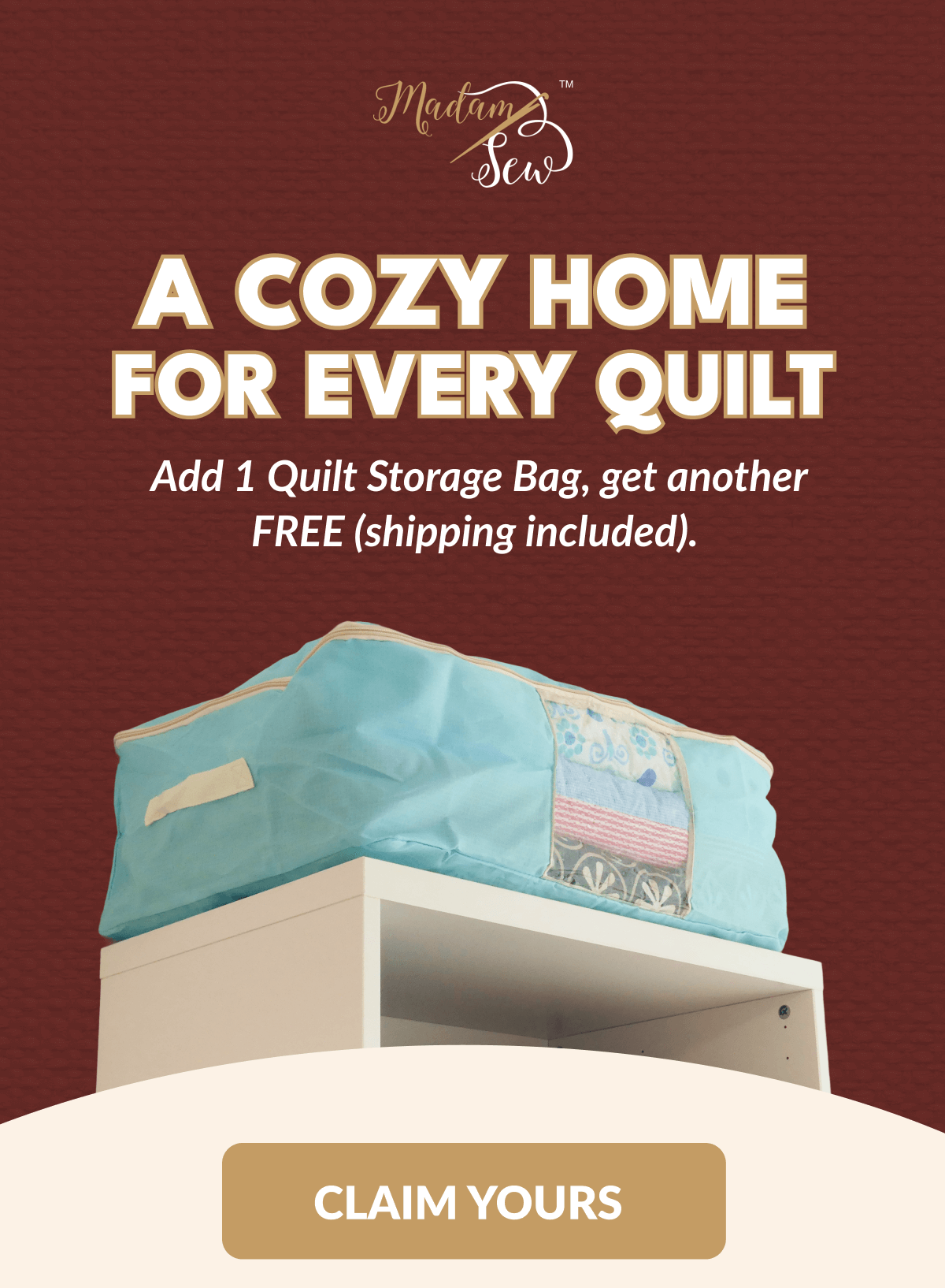 A COZY HOME FOR EVERY QUILT | Add 1 Quilt Storage Bag, get another FREE (shipping included). [CLAIM YOURS]