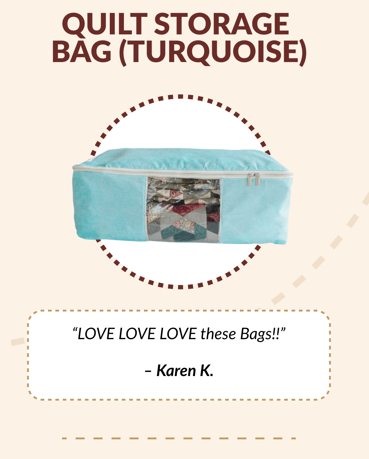 QUILT STORAGE BAG (TURQUOISE) | 
