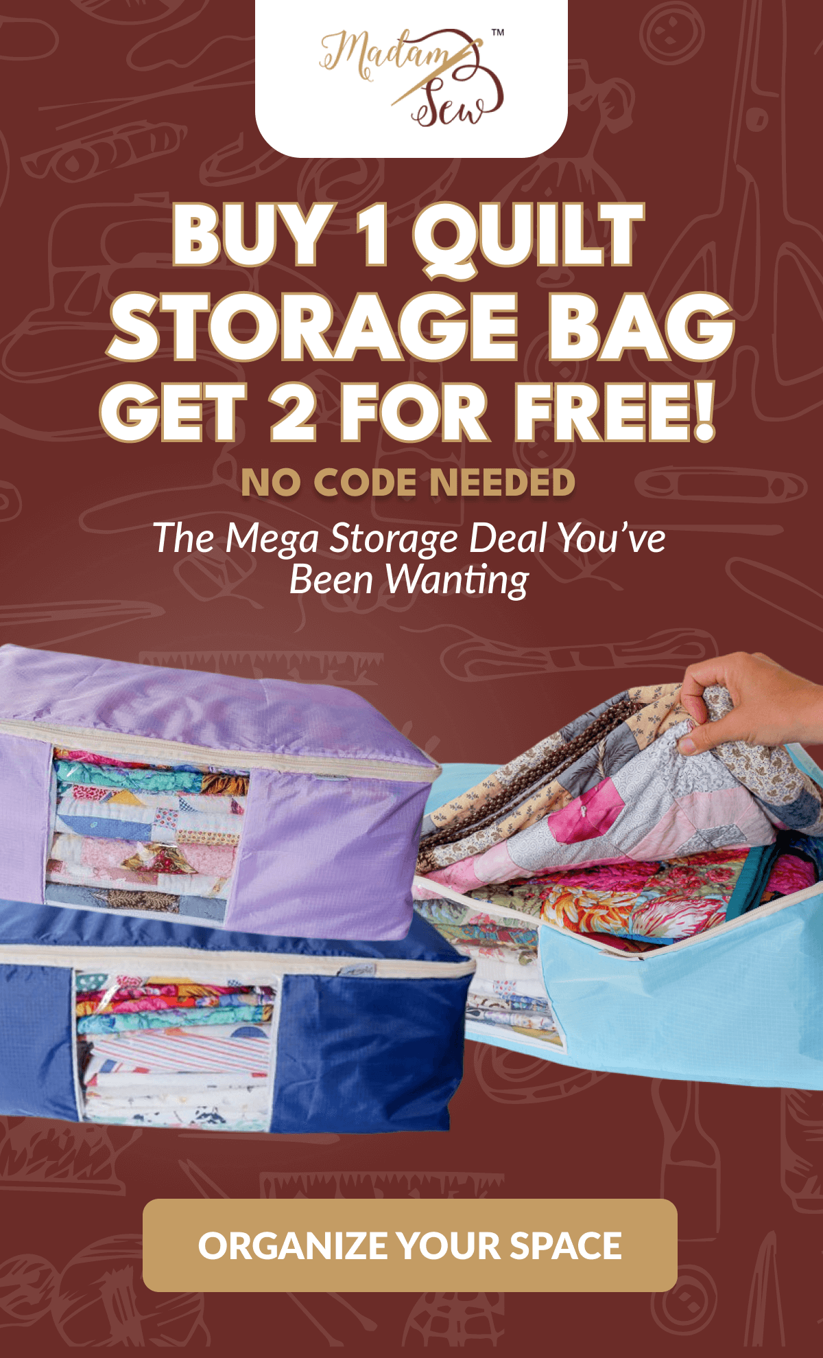 BUY 1 QUILT STORAGE BAG GET 2 FOR FREE! | NO CODE NEEDED | The Mega Storage Deal You've Been Wanting [ORGANIZE YOUR SPACE]