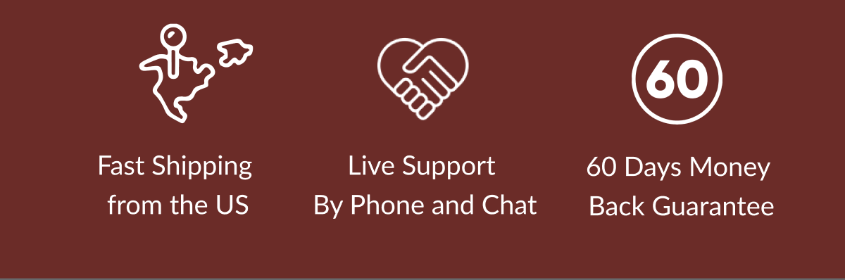 Free Shipping from the US | Live support by phone and chat | 60 days money back guarantee Free Shipping from the US | Live support by phone and chat | 60 days money back guarantee