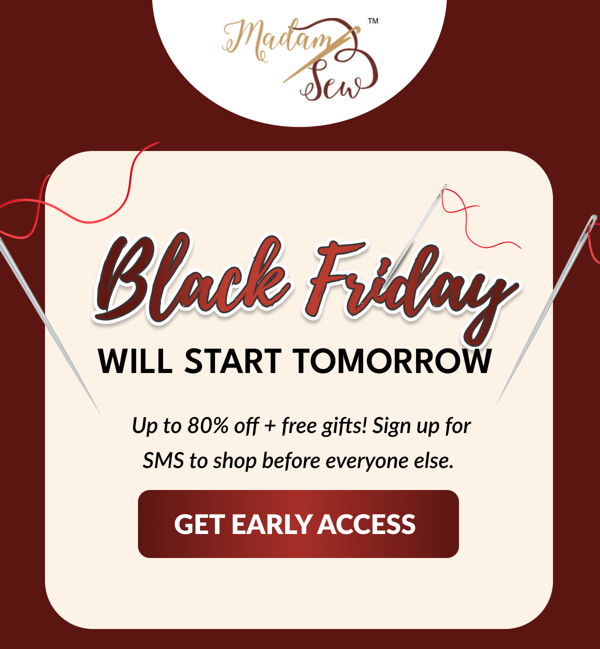 Black Fiday WILL START TOMORROW | Up to 80% off + free gifts! Sign up for SMS to shop before everyone else. [GET EARLY ACCESS]