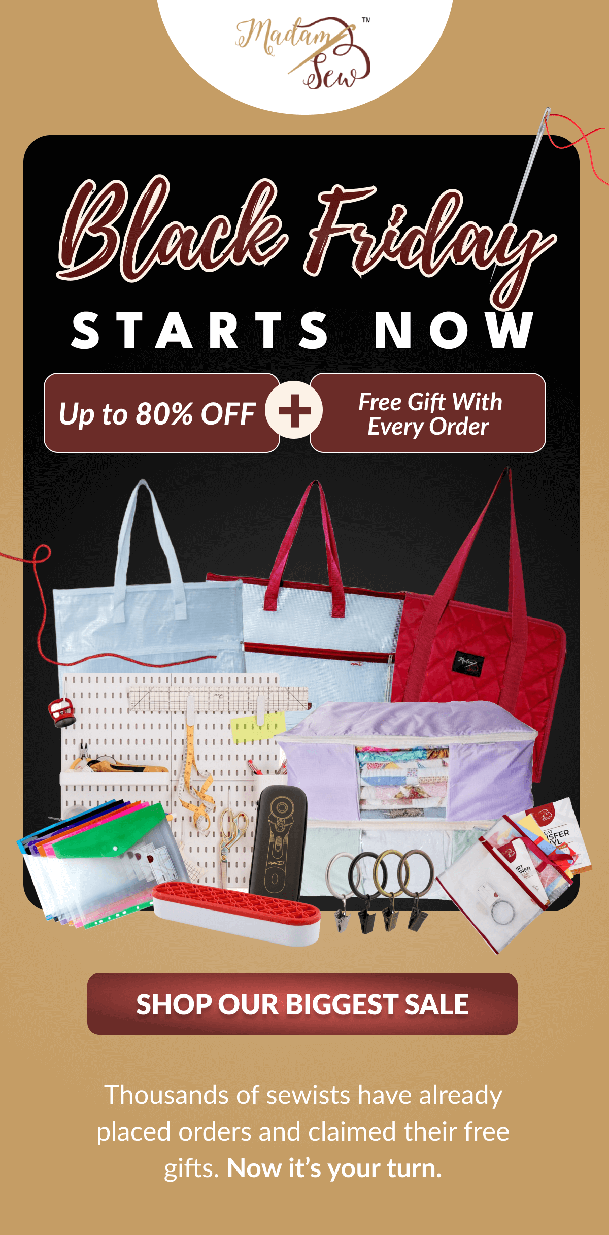 Black Friday Starts Now | Up to 80% OFF + Free Gift With Every Order.  [Shop Our Biggest Sale] Thousands sewists have already placed orders and claimed their free gifts. Now it’s your turn.