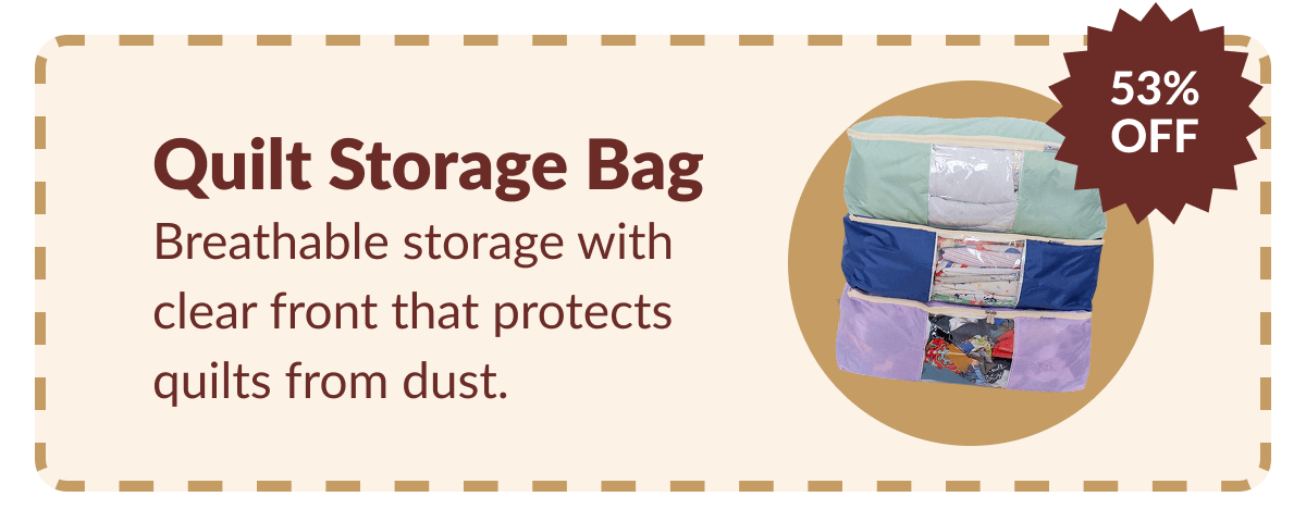 Quilt Storage Bag | Breathable storage with clear front that protects quilts from dust.