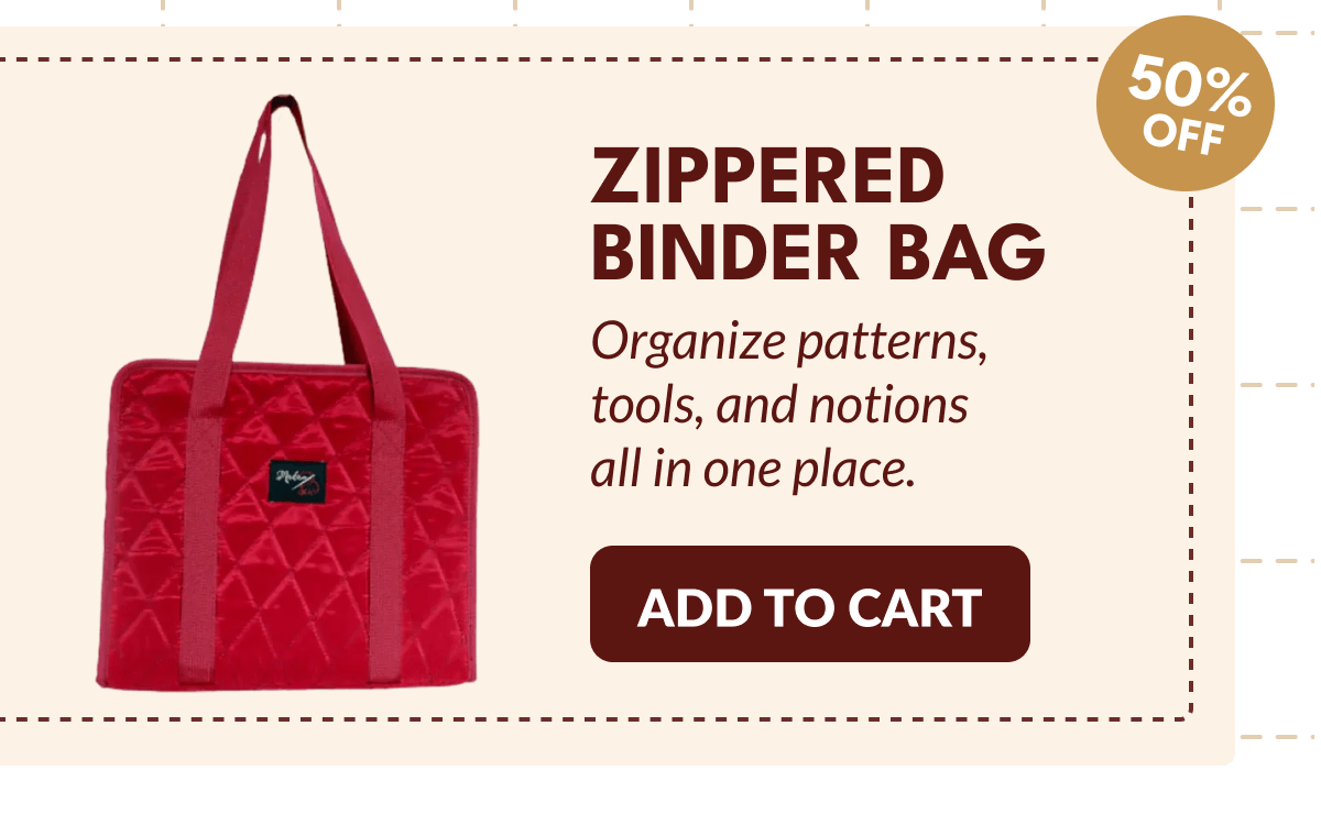 ZIPPERED BINDER BAG | Organize patterns, tools, and notions all in one place. [ADD TO CART]