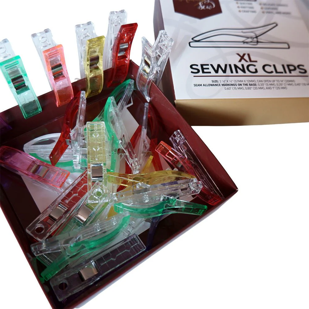 Image of XL Sewing Clips - 2 ¼ x ½ inch - multicolor - 25 pcs/box