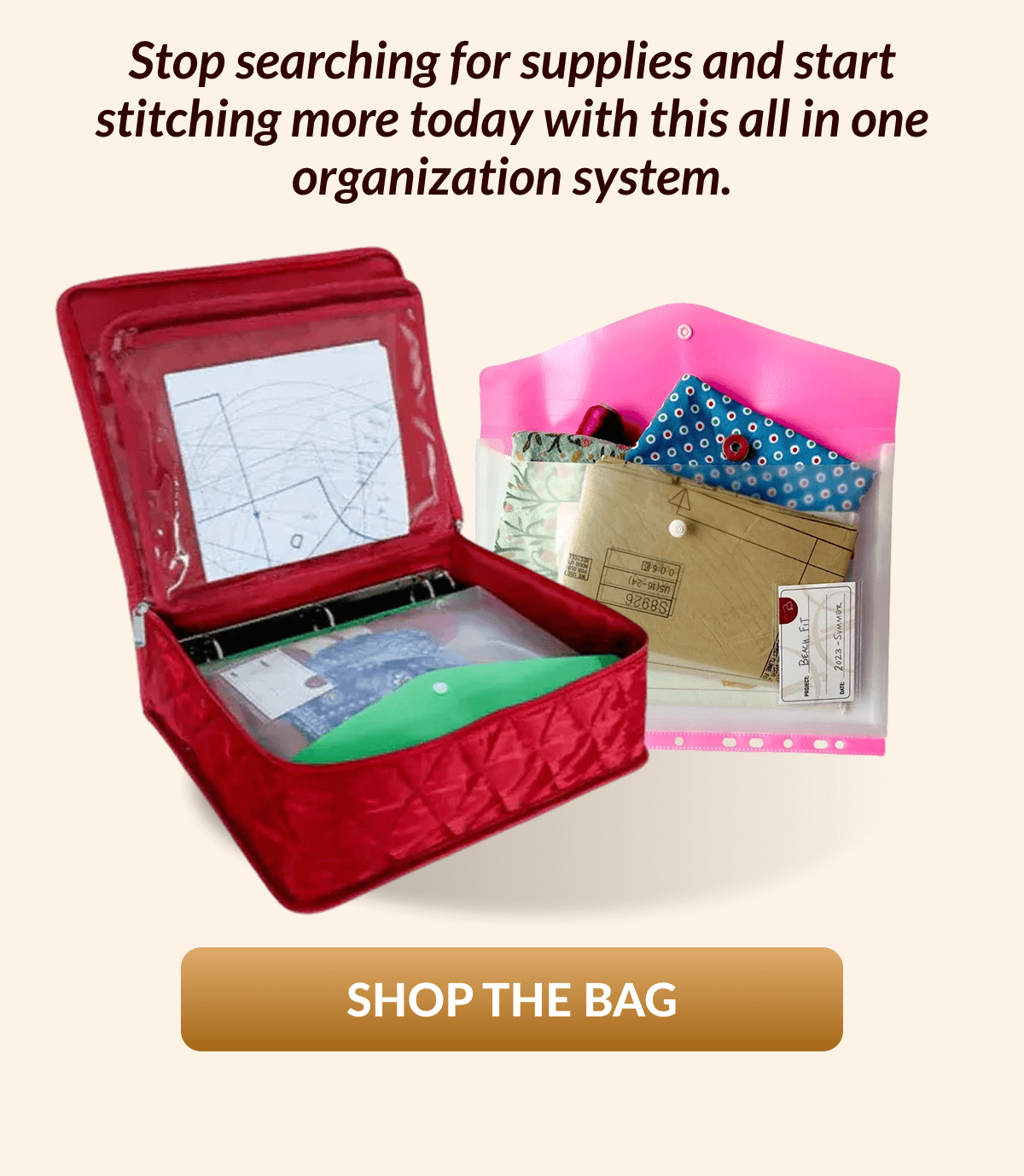 Stop searching for supplies and start stitching more today with this all in one organization system. [SHOP THE BAG]