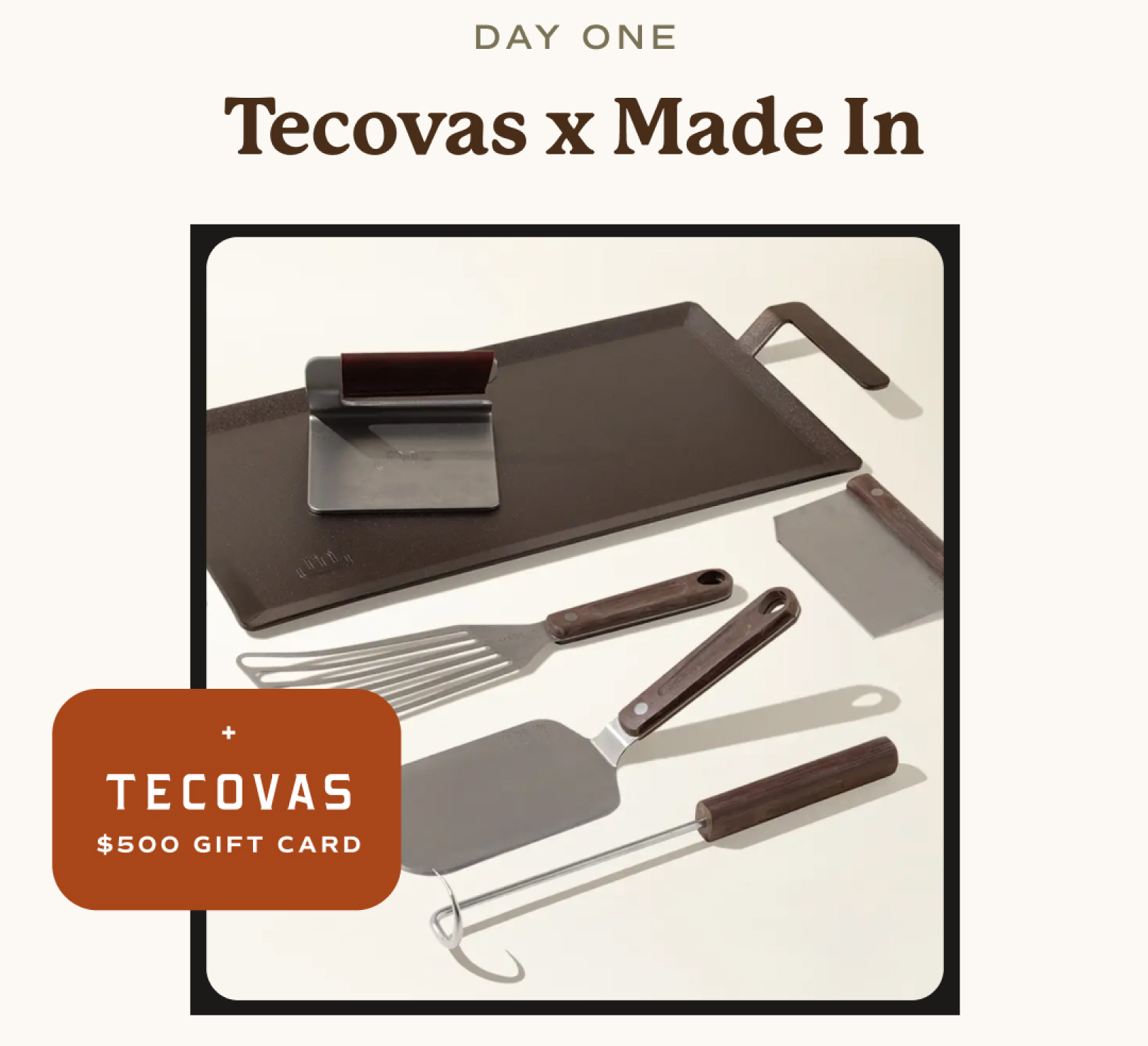 Day One: Tecovas x Made In - win a griddle set + a $500 Tecovas Gift Card