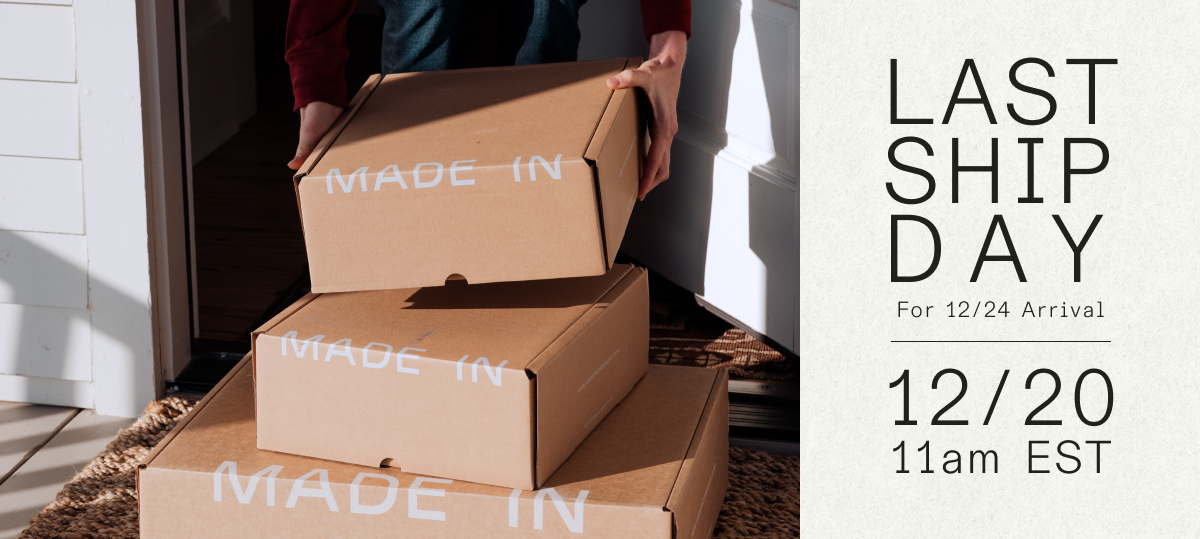 Christmas Shipping Cutoff: 12/20 at 11 AM Eastern