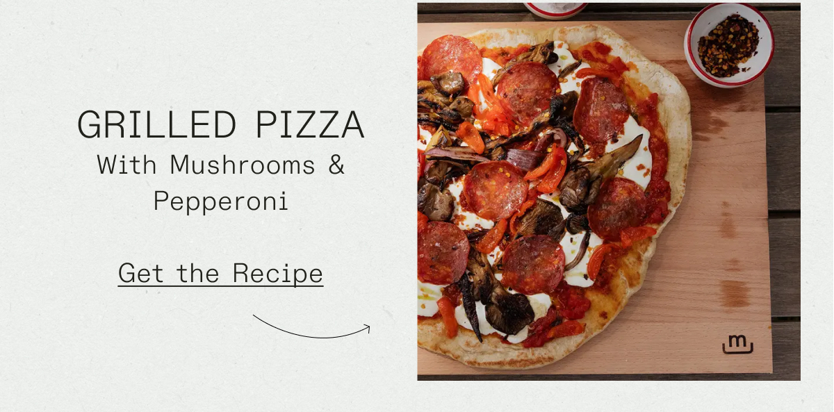 Grilled Pizza with Mushrooms & Pepperoni