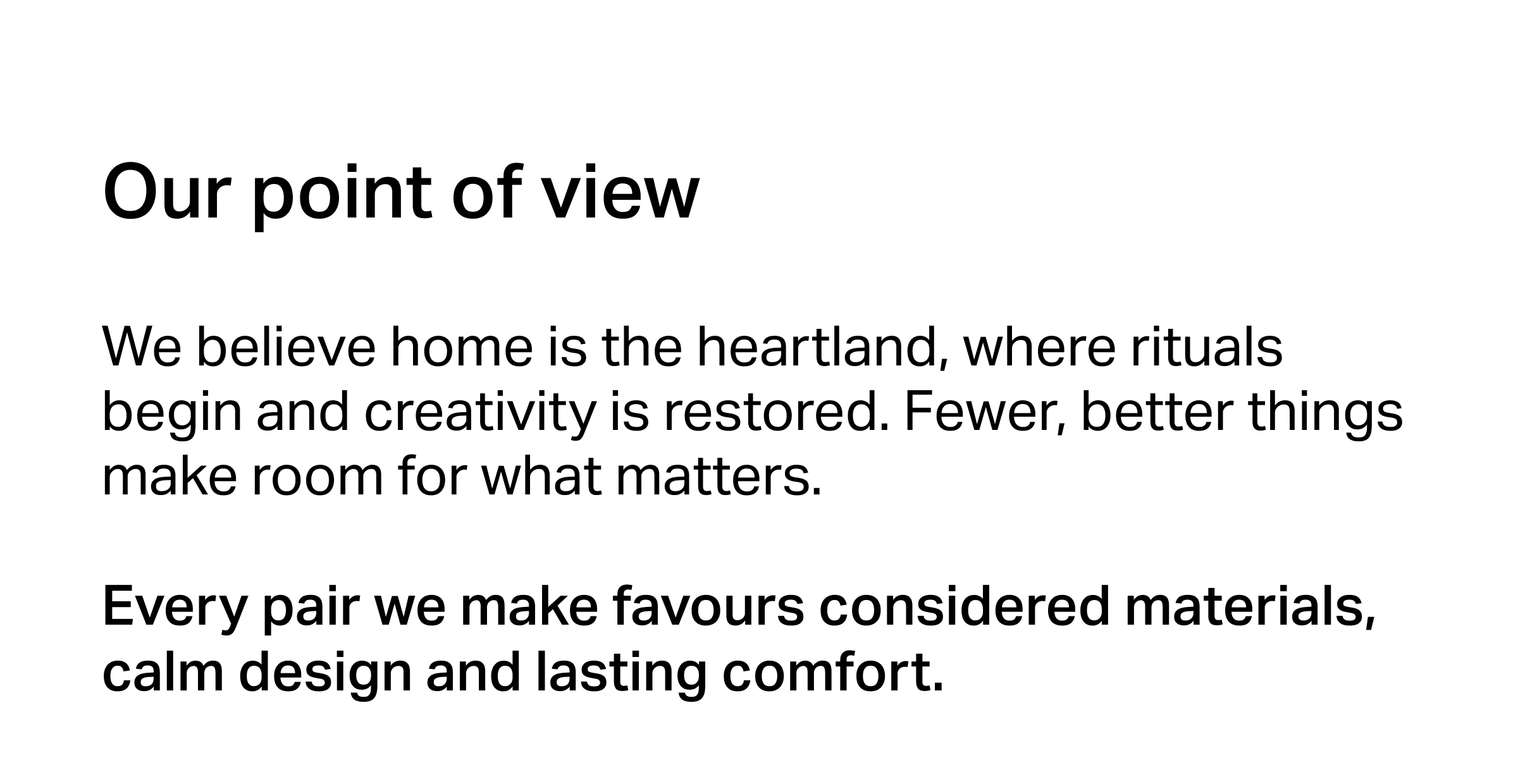 Our point of view