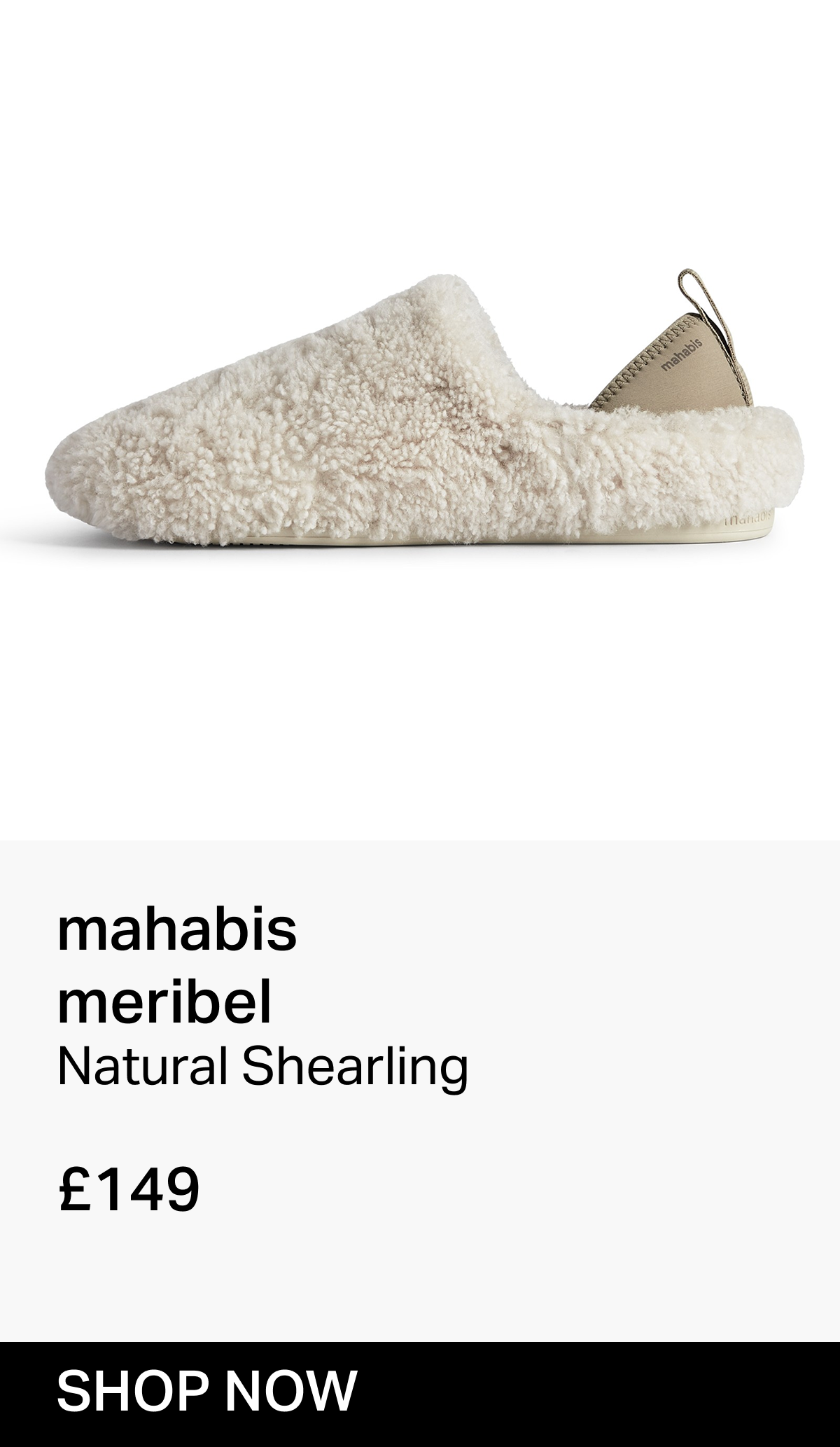 mahabis meribel Natural Shearling