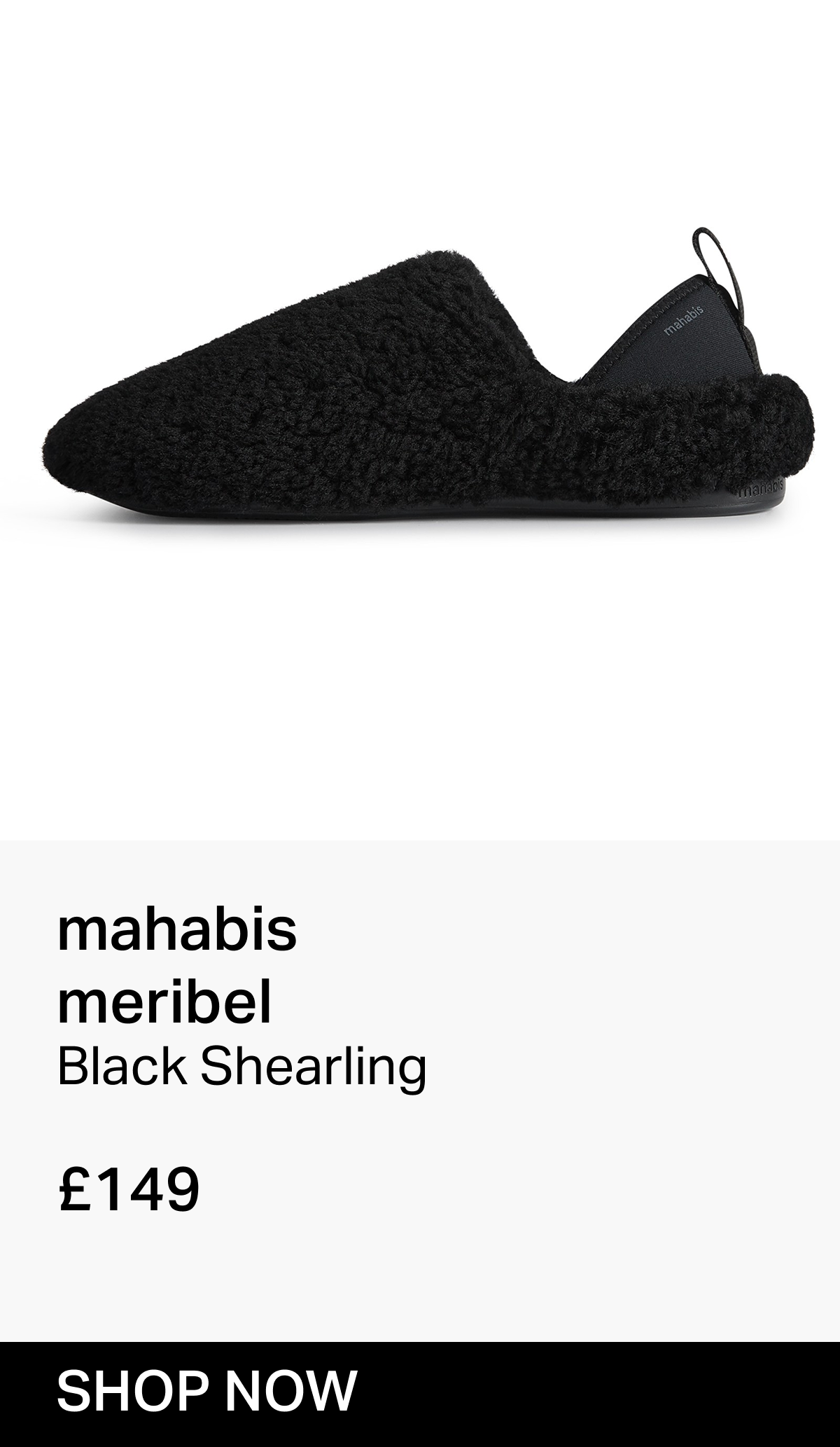 mahabis meribel Black Shearling