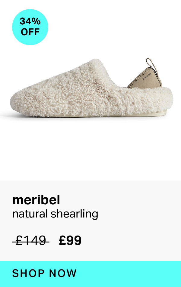 meribel in natural shearling