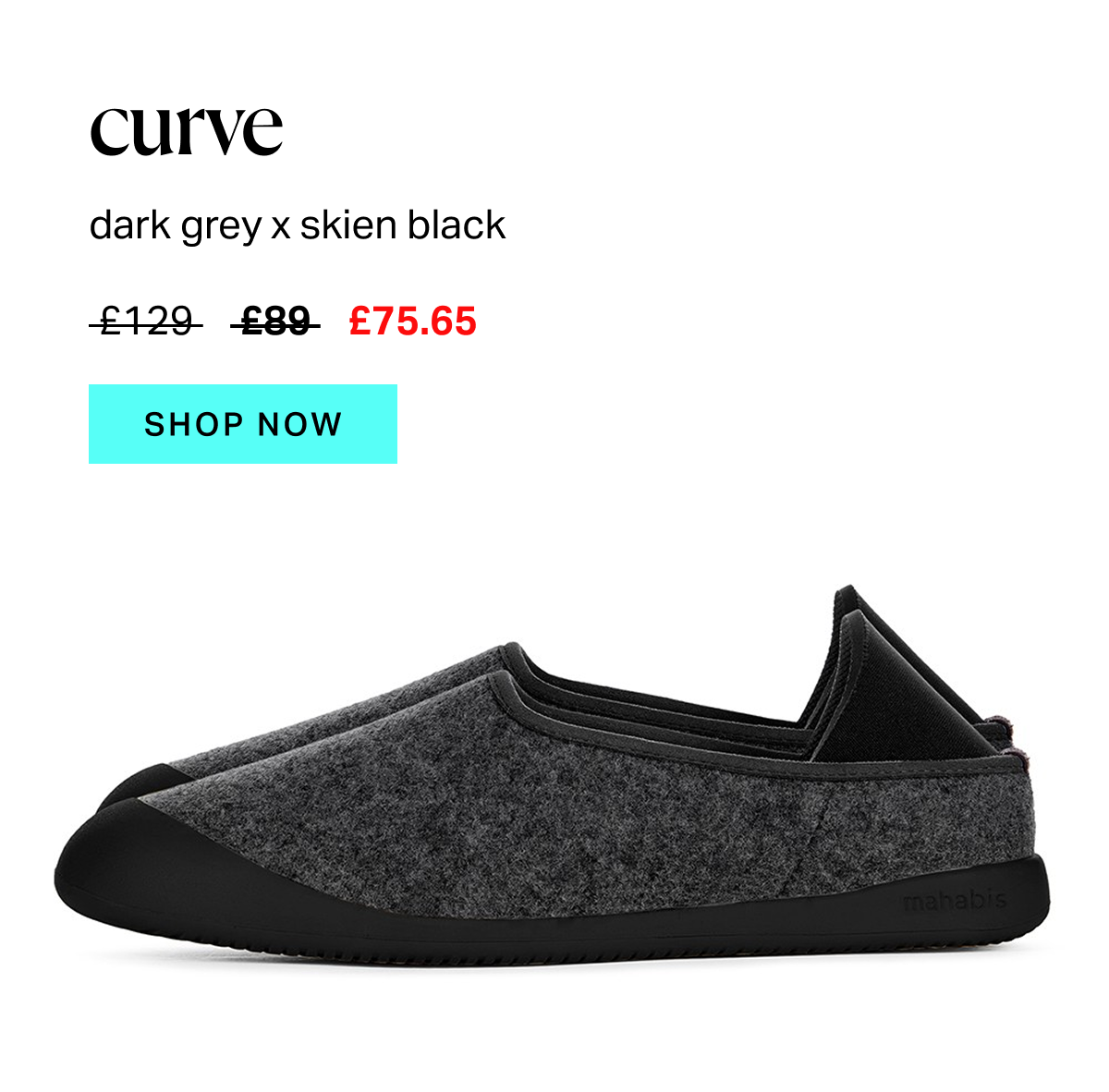 curve dark grey x skien black