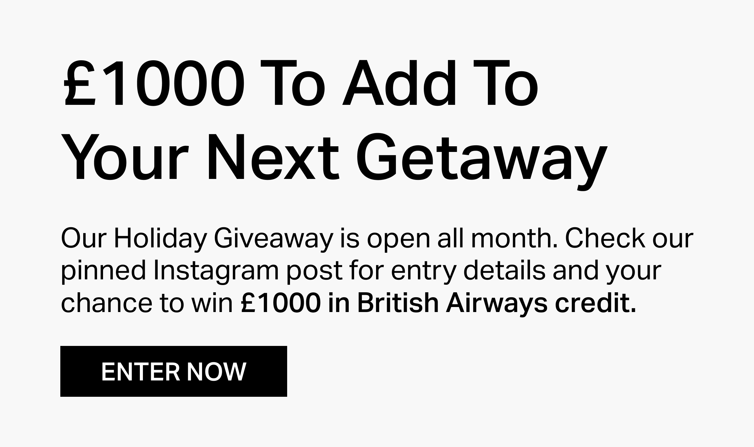 £1000 To Add To Your Next Getaway