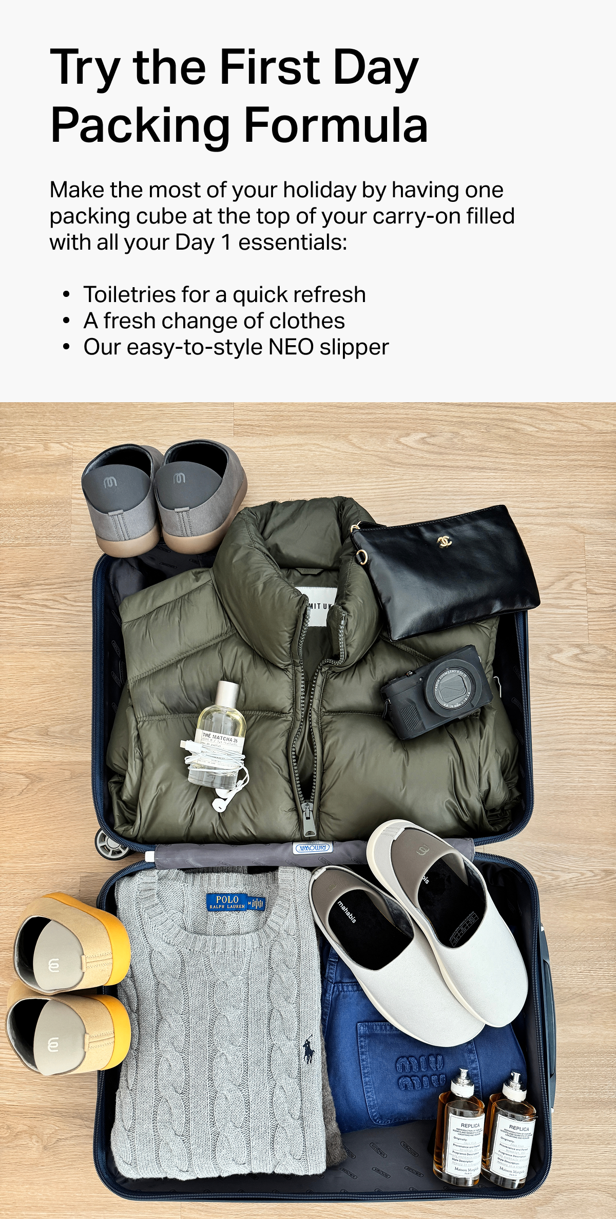 Try the First Day Packing Formula