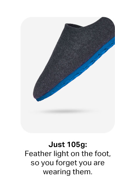 Just 105g: Feather light on the foot, so you forget you are wearing them.