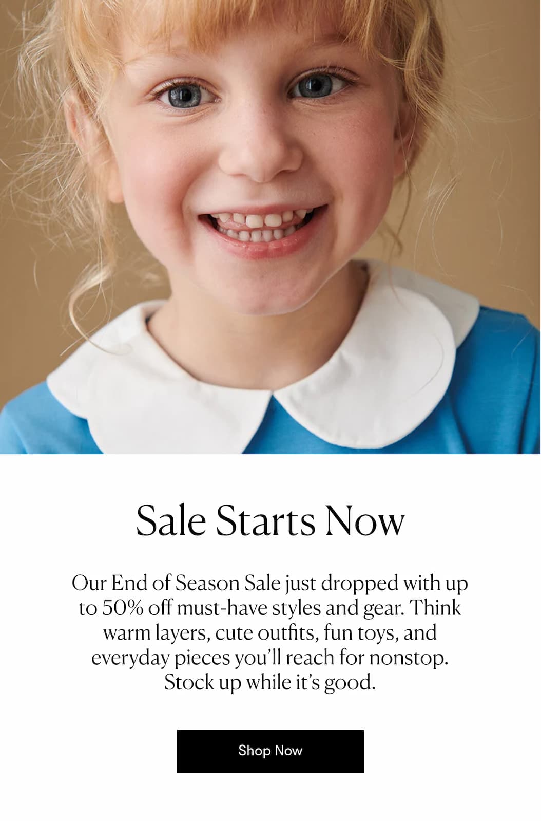 Sale Starts Now