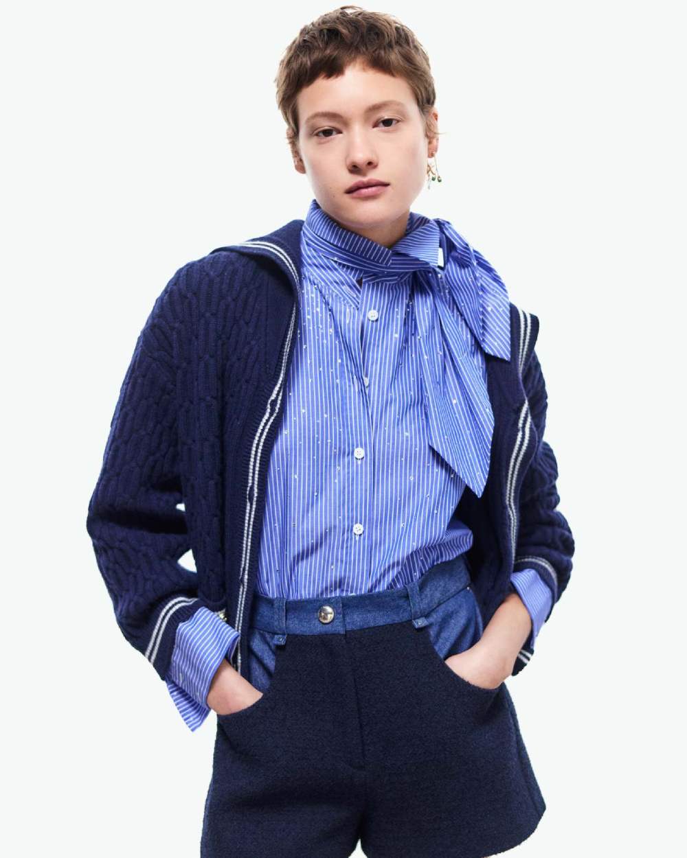 striped shirt with studs