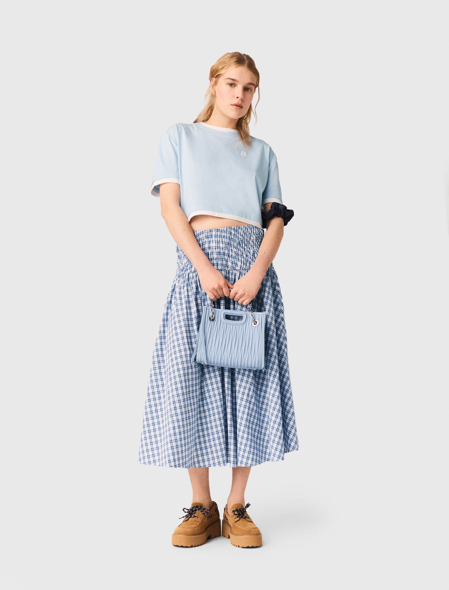 light blue skirt