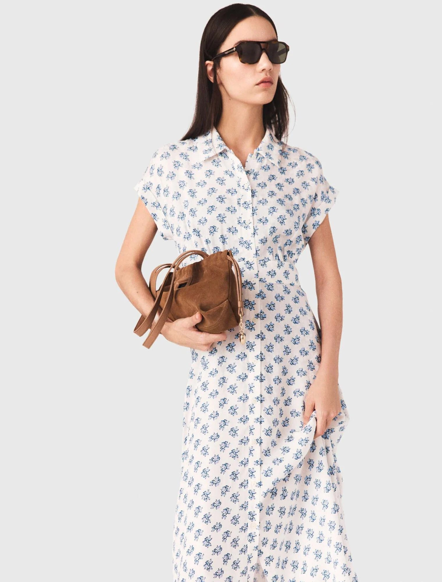Tweed Dress with Denim Details