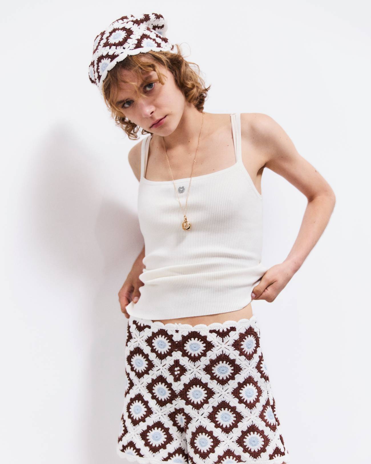 Bandana and Crochet Shorts